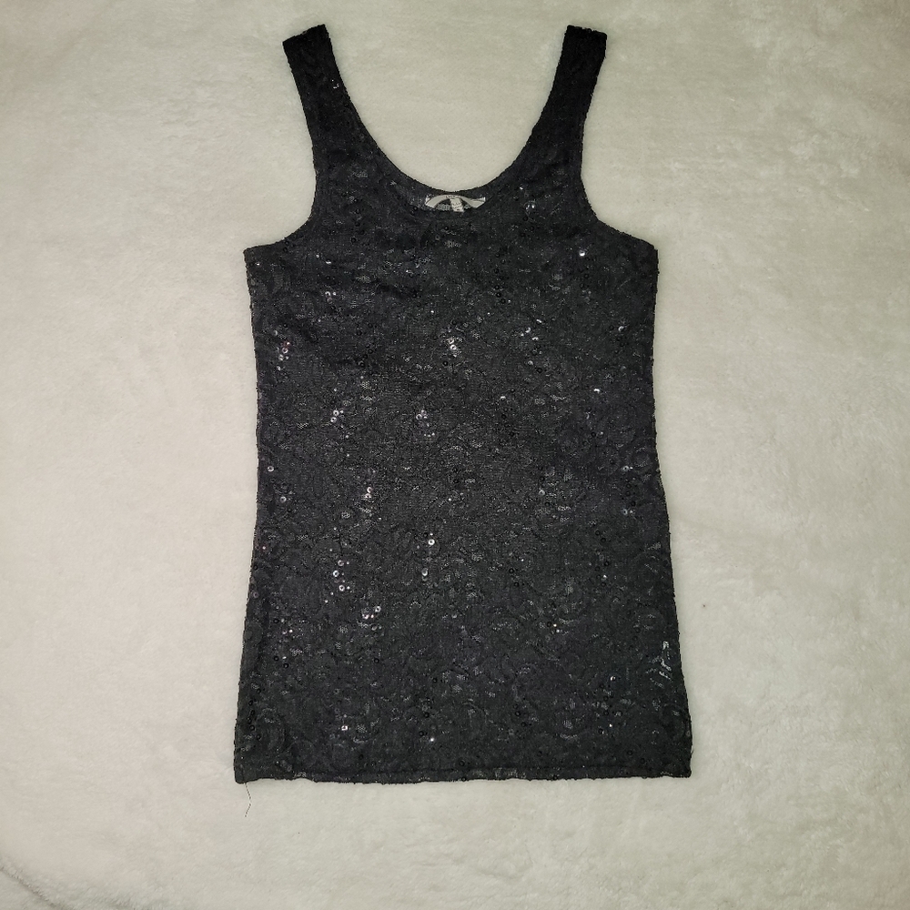 29. Buckle BKE Black Lace Sequin Women's Top Size: Small